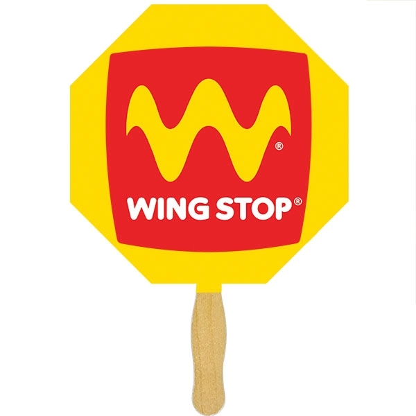 White sandwiched hand fan made of 12-point board stock with a... from ASI 43051 CPS / Keystone CPS CPS/Keystone