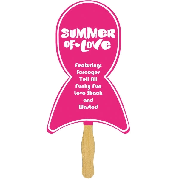 White sandwiched hand fan made of 12-point board stock with a... from ASI 43051 CPS / Keystone CPS CPS/Keystone