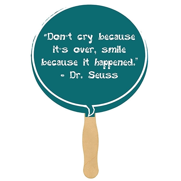 White sandwiched hand fan made of 12-point board stock with a... from ASI 43051 CPS / Keystone CPS CPS/Keystone