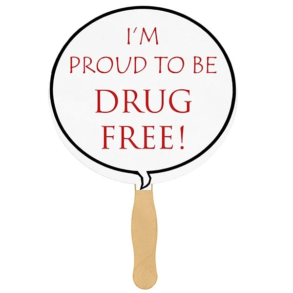 White sandwiched hand fan made of 12-point board stock with a... from ASI 43051 CPS / Keystone CPS CPS/Keystone