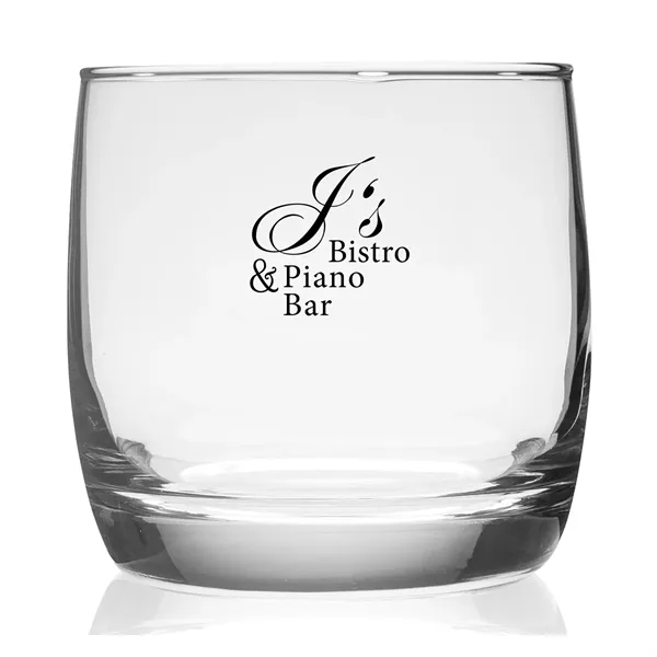 10 oz. cylindrical whiskey glass with thick base and design.... from ASI 68507 The Magnet Group / Benchmark Crystal & Clocks
