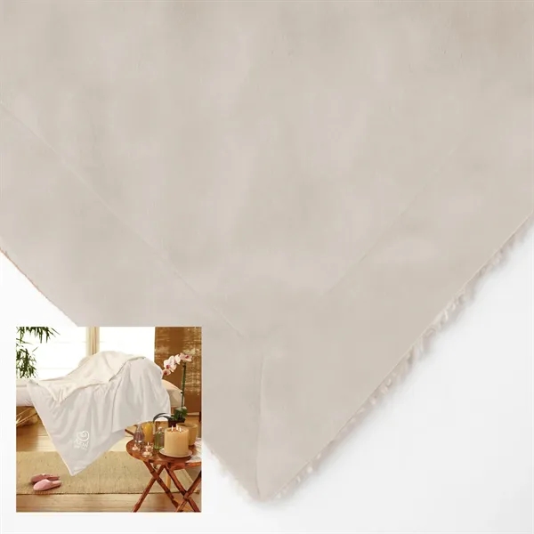50" x 60" blanket with super soft micro mink on one... from ASI 68507 The Magnet Group / The Bag Factory®