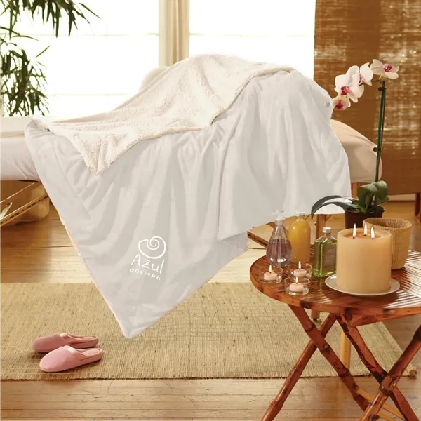 50" x 60" blanket with super soft micro mink on one... from ASI 68507 The Magnet Group / The Bag Factory®