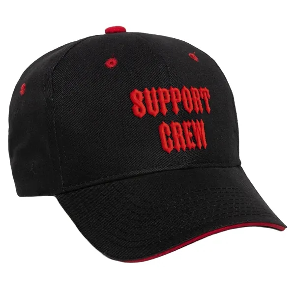 Low profile 6 panel baseball cap, with a sandwich bill and... from ASI 31260 AdCapitol