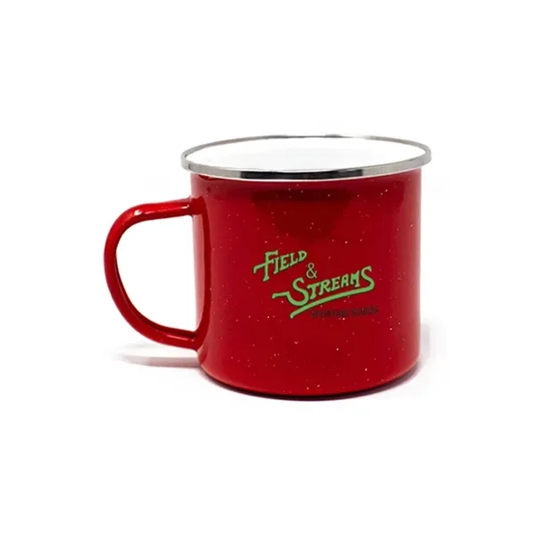 Rustic 17 oz. enamel steel mug, perfect for custom imprinting, outdoor... from ASI 72657 Active Life Promo / Apres Ski