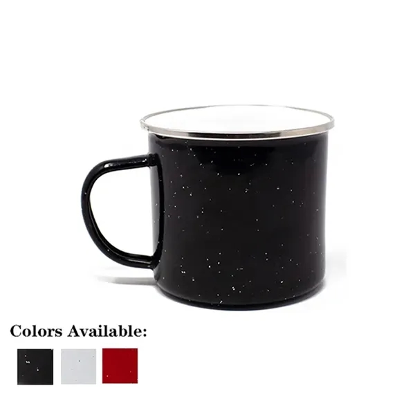 Rustic 17 oz. enamel steel mug, perfect for custom imprinting, outdoor... from ASI 72657 Active Life Promo / Apres Ski