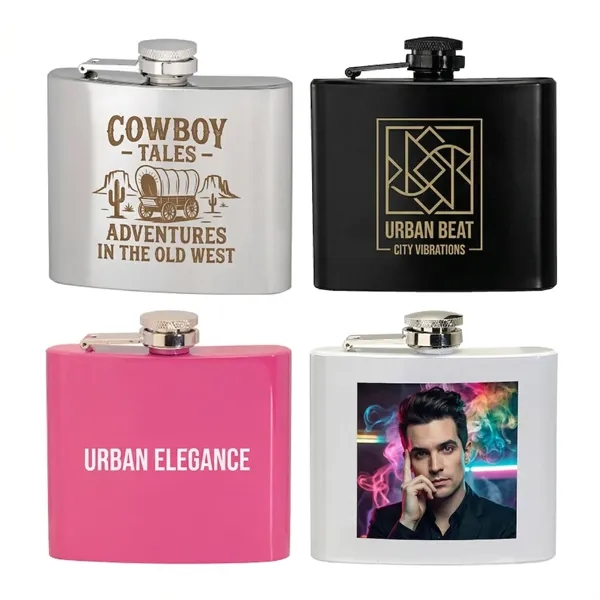 Stainless steel hinge screw hip flask, 5 oz. capacity plus 1... from ASI 37218 Athena Promo (tm)