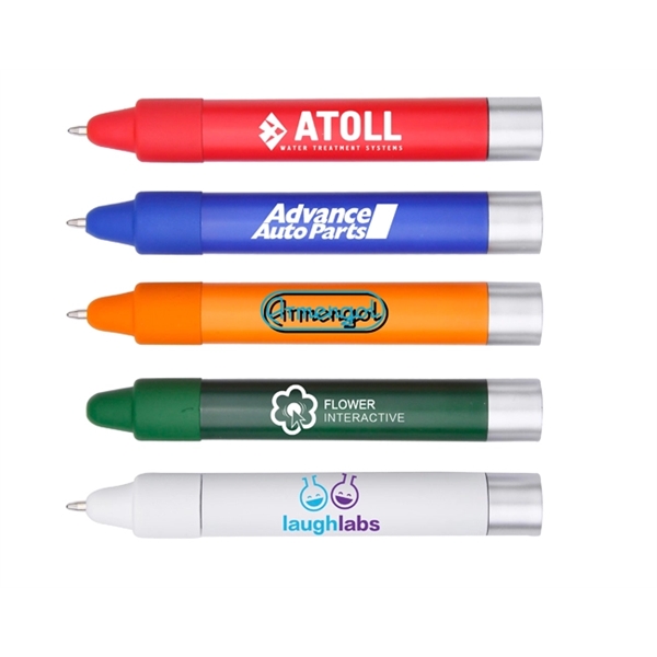 Crayon shaped stylus pen with twist action ballpoint.... from ASI 30442 Above & Beyond Advertising Products / PromoAdLine