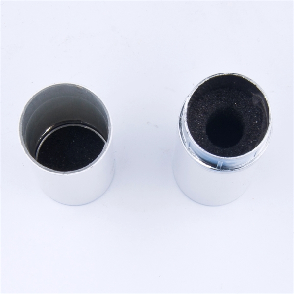 Universal pen box with aluminum barrel, chrome rings, and sponge holder.... from ASI 30442 Above & Beyond Advertising Products / PromoAdLine