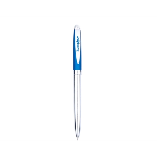 Metal ballpoint pen with twist-action mechanism, colored upper barrel and shiny... from ASI 30442 Above & Beyond Advertising Products / PromoAdLine