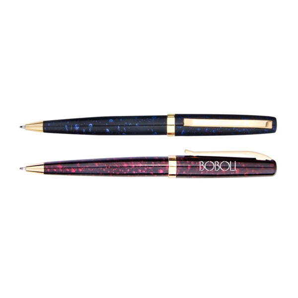 Metal pen with twist-action, marble barrel and shiny gold trim.... from ASI 30442 Above & Beyond Advertising Products / PromoAdLine
