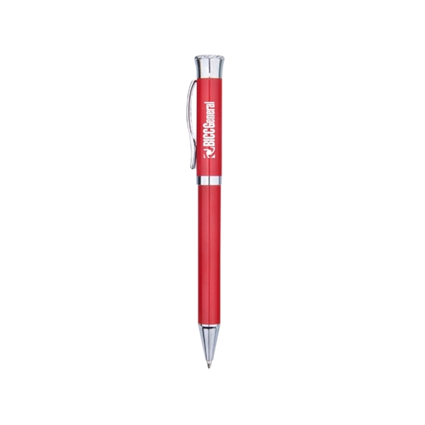 Metal pen with twist-action mechanism, colored stainless steel barrel and shiny... from ASI 30442 Above & Beyond Advertising Products / PromoAdLine