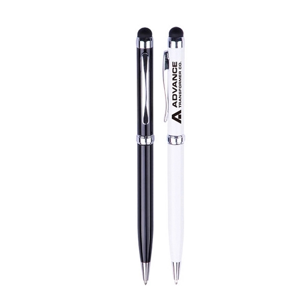 Slim metal pen with twist action ballpoint, silver accent trim and... from ASI 30442 Above & Beyond Advertising Products / PromoAdLine