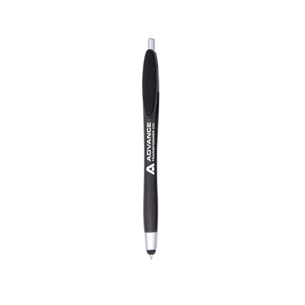Plastic click-action pen with stylus, metallic colored barrel, chrome accents and... from ASI 30442 Above & Beyond Advertising Products / PromoAdLine
