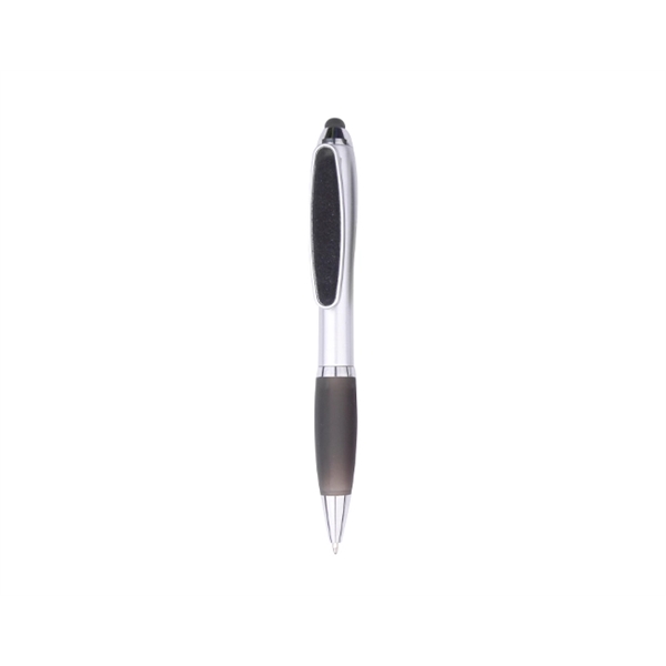 Twist action pen with stylus, silver barrel, colored grip and a... from ASI 30442 Above & Beyond Advertising Products / PromoAdLine