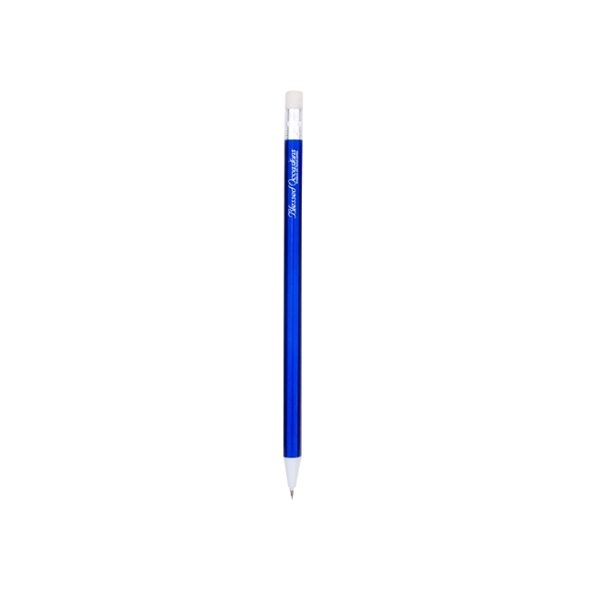Round plastic mechanical pencil with colored barrel and solid white tip.... from ASI 30442 Above & Beyond Advertising Products / PromoAdLine