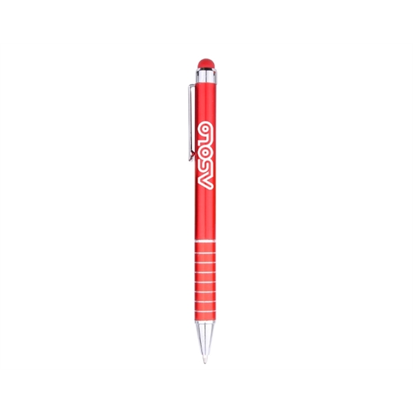 Retro metal ballpoint with twist-action mechanism and matching colored stylus on... from ASI 30442 Above & Beyond Advertising Products / PromoAdLine