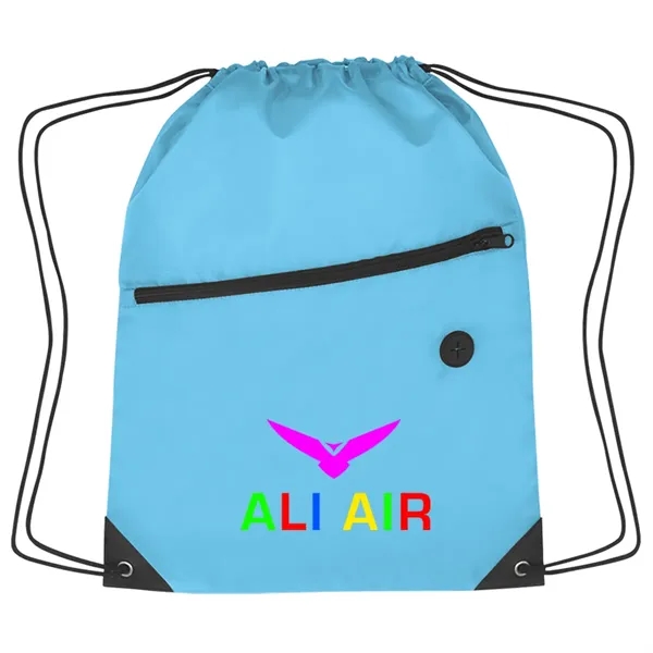 Sports pack with drawstring closure and large front zippered pocket.... from ASI 61125 Hit Promotional Products / Hit®