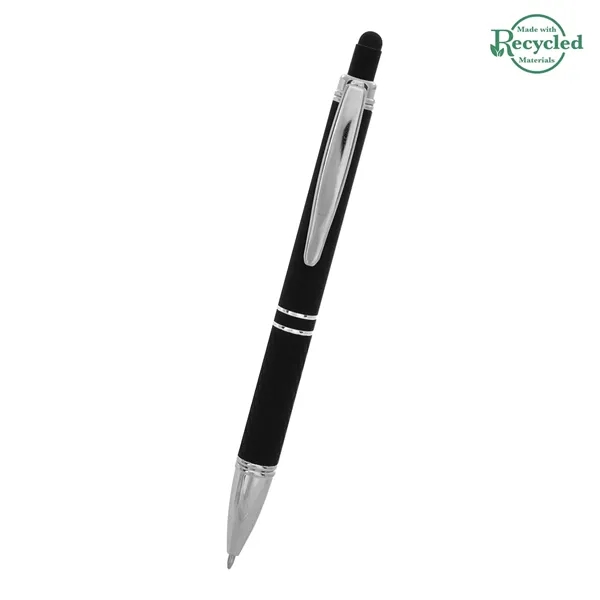 Quilted plunger-action stylus pen made of rubberized aluminum with a unique... from ASI 61125 Hit Promotional Products / Hit®