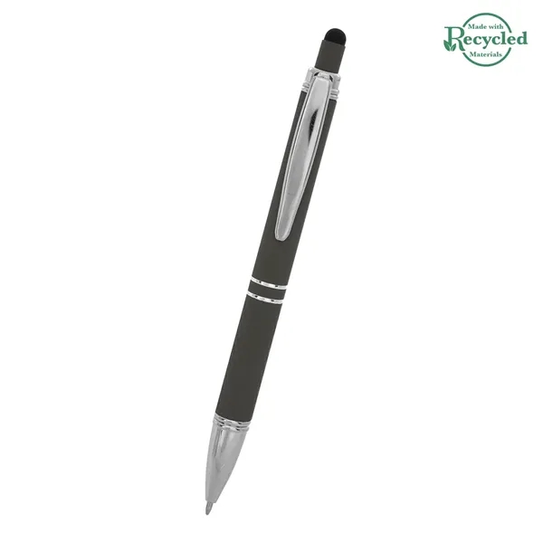 Quilted plunger-action stylus pen made of rubberized aluminum with a unique... from ASI 61125 Hit Promotional Products / Hit®