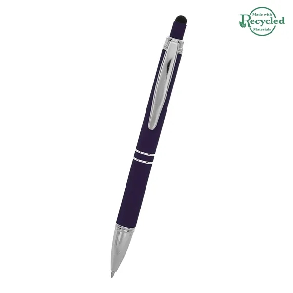 Quilted plunger-action stylus pen made of rubberized aluminum with a unique... from ASI 61125 Hit Promotional Products / Hit®