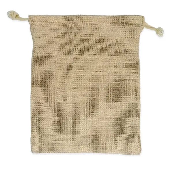 Colored jute/burlap drawstring bag with double drawstring construction, Imported.... from ASI 41630 Brave USA / Brave USA