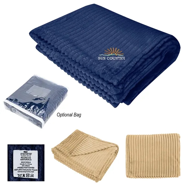 50" x 60" ribbed flannel blanket made from recycled polyester.... from ASI 61125 Hit Promotional Products / Hit®