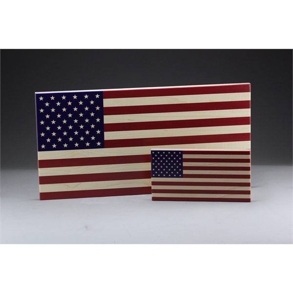 18" x 9" x .75" hardwood printed American flag. Made in... from ASI 92531 Unique Custom Products / UCP
