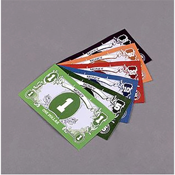 21 pieces of custom printed 3.5" x 2" paper play money.... from ASI 92531 Unique Custom Products / UCP