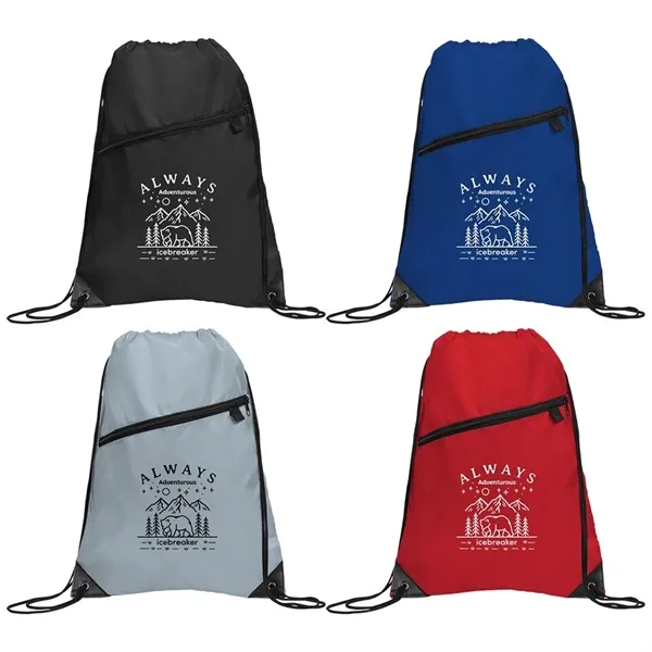Recycled Slant Zipper Drawstring Bag... from ASI 88060 Snugz/USA Inc