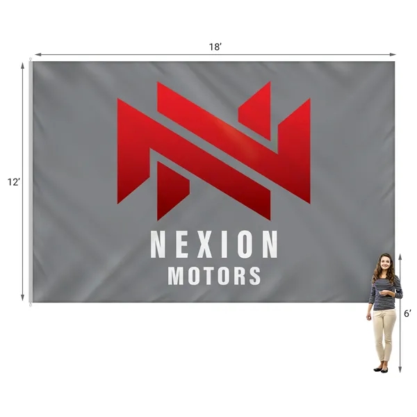 12' x 18' Large Digitally Printed Single Reverse Knit Poly Flags... from ASI 80228 Quinn