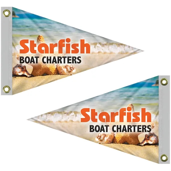 12" x 18" customized digitally printed double sided knitted polyester pennants... from ASI 80228 Quinn