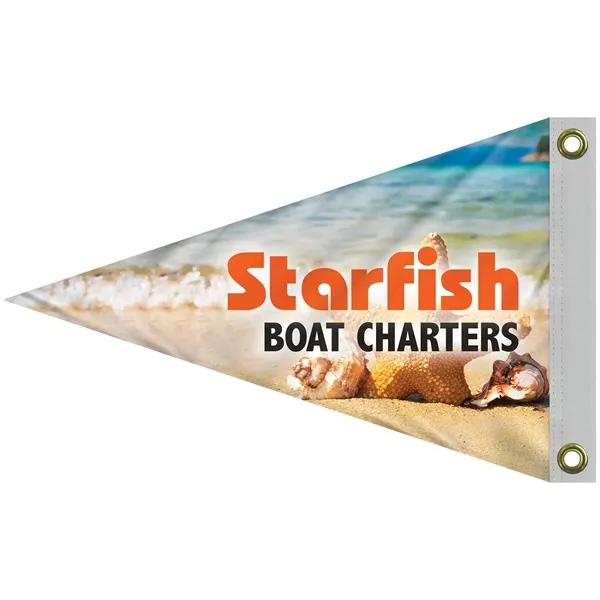 12" x 18" customized digitally printed double sided knitted polyester pennants... from ASI 80228 Quinn