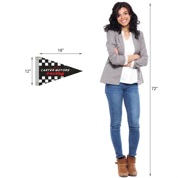 12" x 18" customized digitally printed double sided knitted polyester pennants... from ASI 80228 Quinn