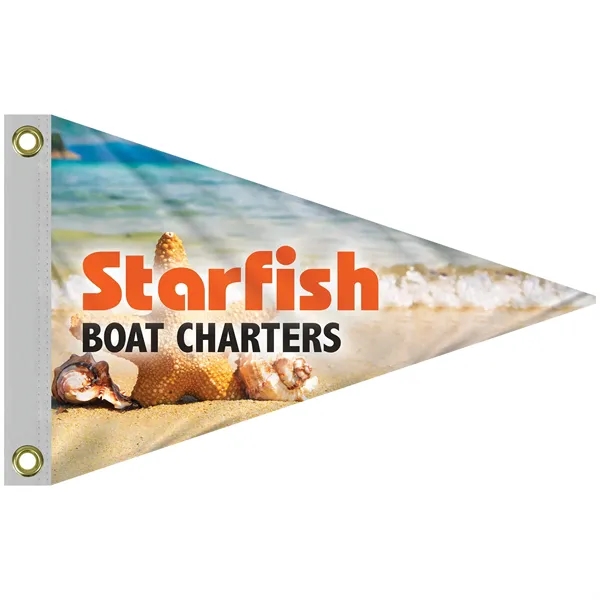 12" x 18" customized single reverse digitally printed knitted polyester pennants... from ASI 80228 Quinn