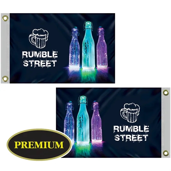 12" x 18" Full color double sided printed knitted polyester flag... from ASI 80228 Quinn