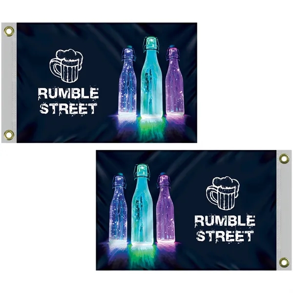 12" x 18" Full color double sided printed knitted polyester flag... from ASI 80228 Quinn