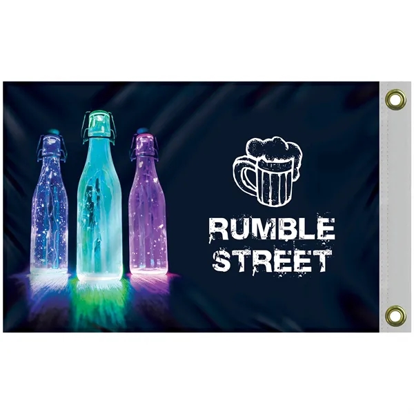 12" x 18" Full color double sided printed knitted polyester flag... from ASI 80228 Quinn