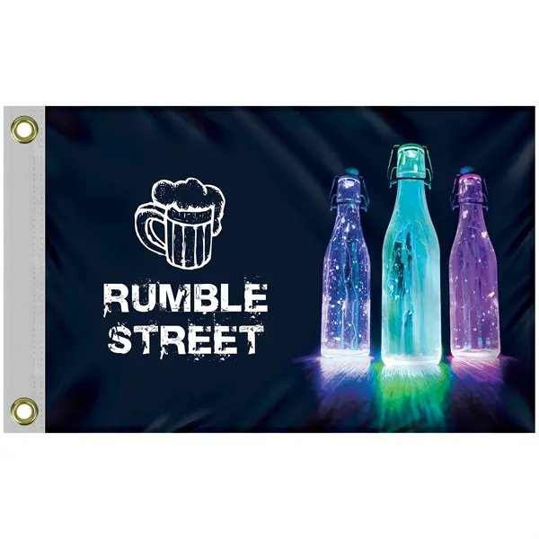 12" x 18" Full color printed Single Reverse Knitted Polyester Flag... from ASI 80228 Quinn