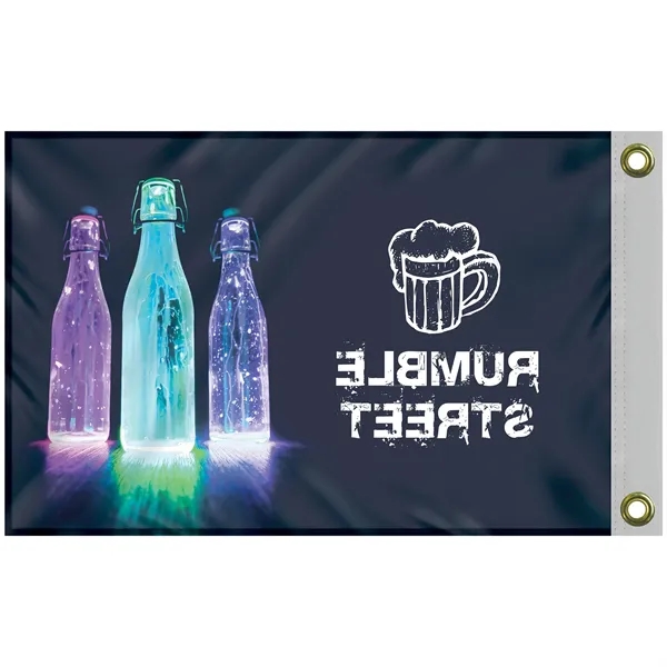 12" x 18" Full color printed Single Reverse Knitted Polyester Flag... from ASI 80228 Quinn