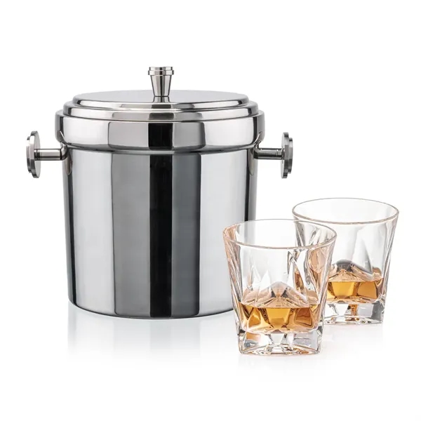 The Milano Ice Bucket & On-the-Rocks Glasses Set delivers a clean,... from ASI 84592 St Regis Group