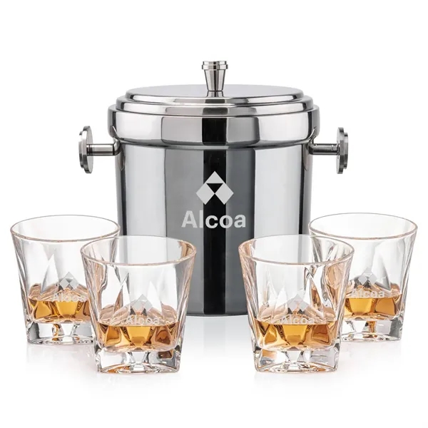 The Milano Ice Bucket & On-the-Rocks Glasses Set delivers a clean,... from ASI 84592 St Regis Group
