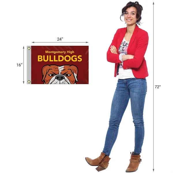 16'' x 24" Digitally Printed Single Reverse Outdoor Knitted Polyester Flag... from ASI 80228 Quinn