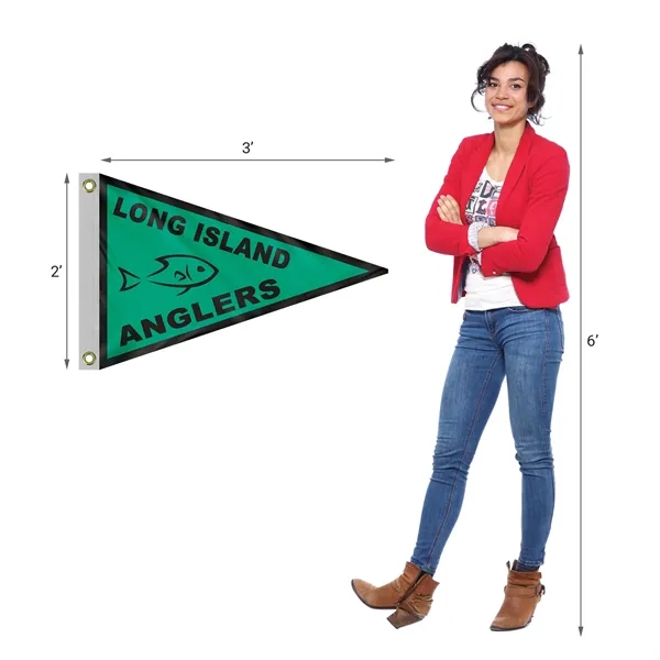 2' x 3' customized single reverse digitally printed knitted polyester pennants... from ASI 80228 Quinn