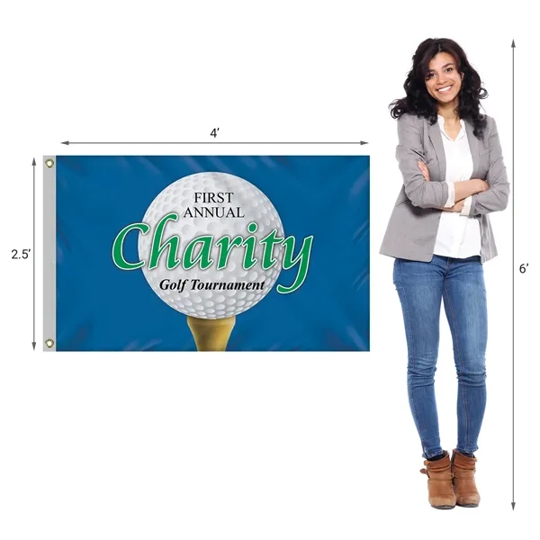 2.5' x 4' Promotional Polyester Single Reverse Flag... from ASI 80228 Quinn