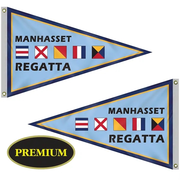 2.5' x 4' customized sided digitally printed knitted polyester pennants... from ASI 80228 Quinn