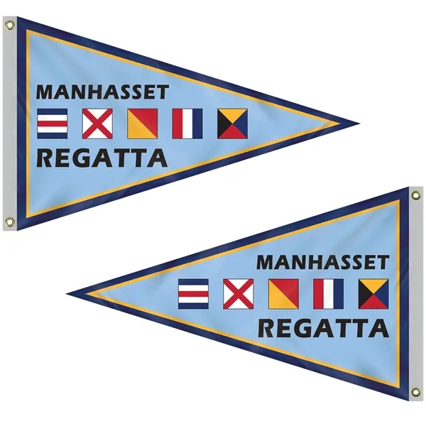 2.5' x 4' customized sided digitally printed knitted polyester pennants... from ASI 80228 Quinn