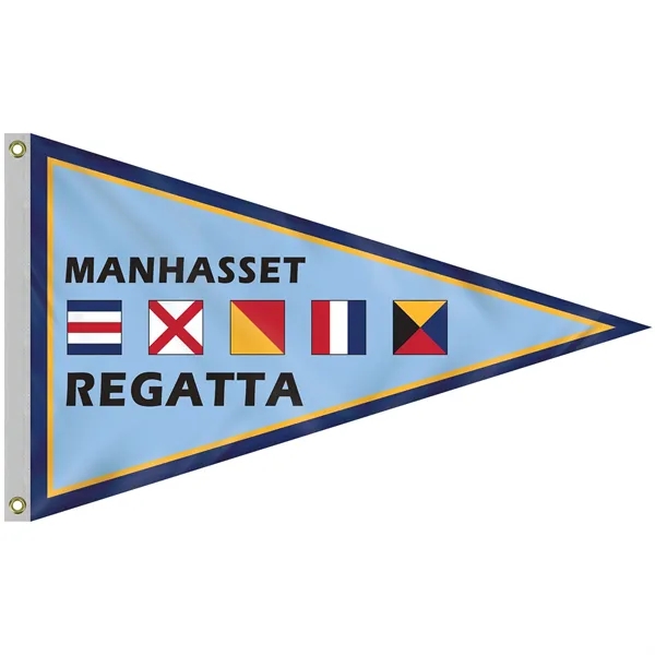 2.5' x 4' customized sided digitally printed knitted polyester pennants... from ASI 80228 Quinn