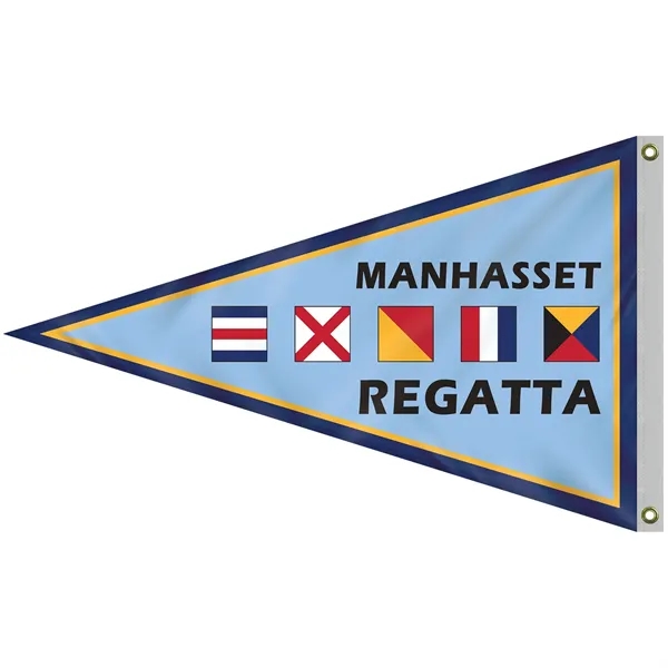 2.5' x 4' customized sided digitally printed knitted polyester pennants... from ASI 80228 Quinn