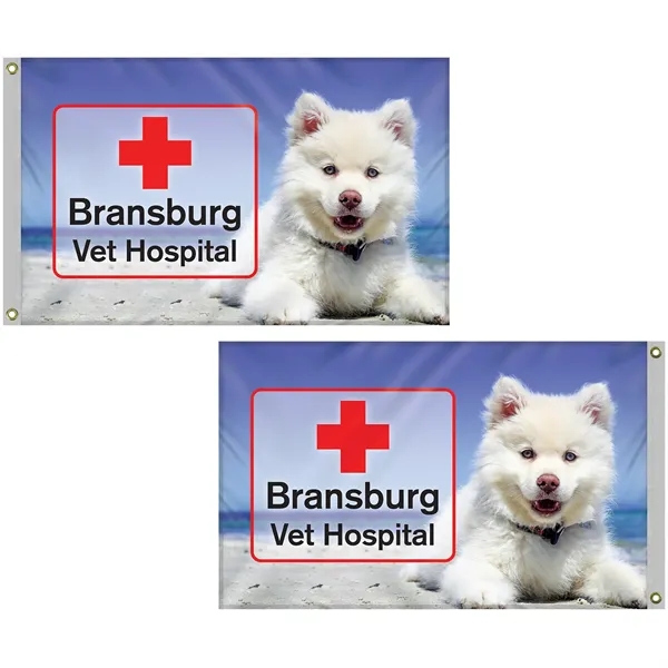 2.5' x 4' Digitally Printed Double Sided Outdoor Knitted Polyester Flag... from ASI 80228 Quinn